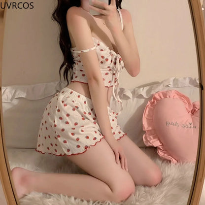 Sweet Lolita Strawberry Pajamas Set
