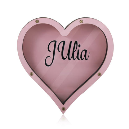Personalized Handmade Wood Pink Heart Piggy Bank - Name Piggy Bank