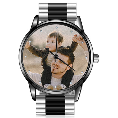 Personalized Men's Custom Photo Watch With Engraving Father's Day Boyfriend