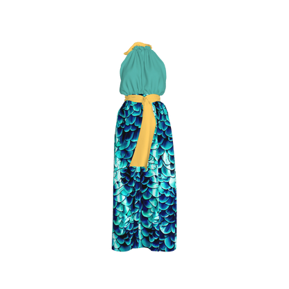 Sea Baby Backless Womens Halter Maxi Dress