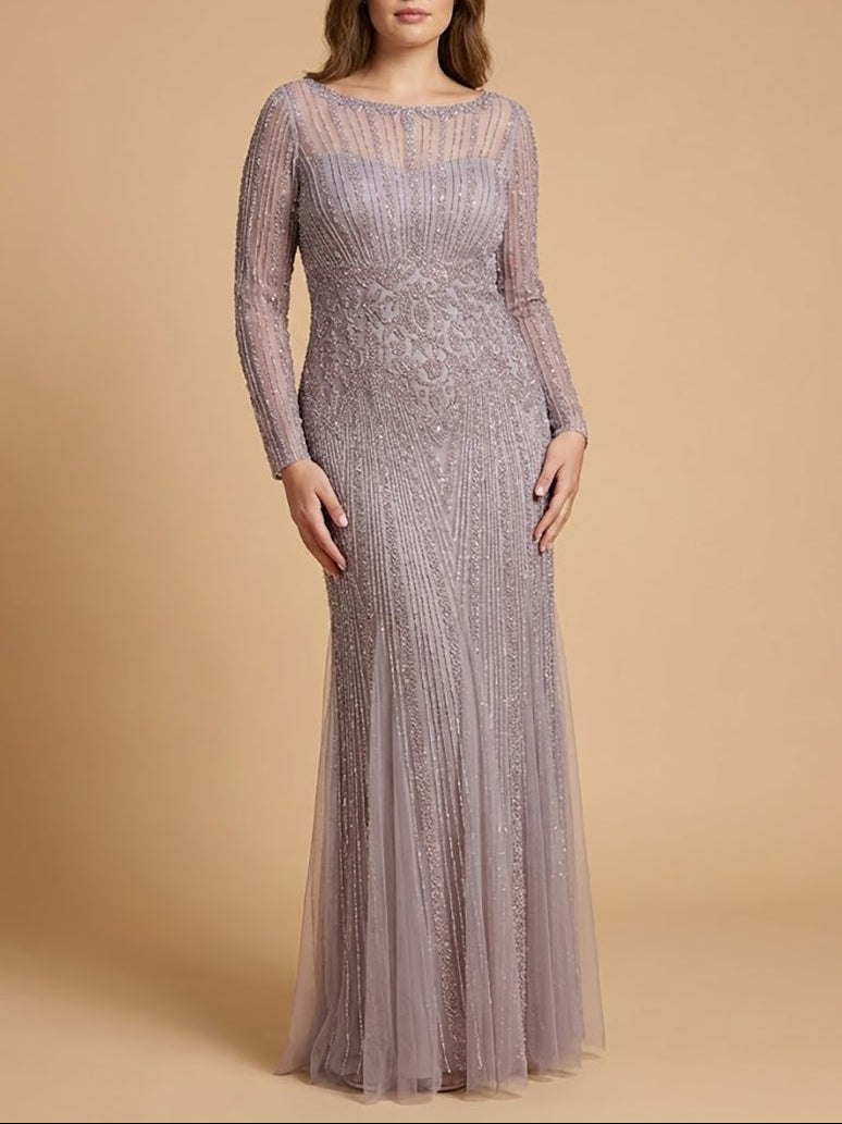 Lara High Neck Beaded Gown