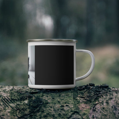 Adorable Cat Camping Mug – Enamel Coffee Cup for Pet Lovers & Nature Fans