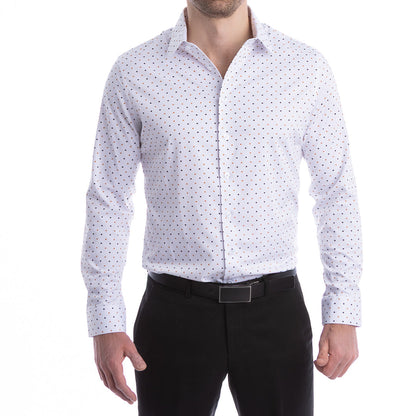 goTIELESS Ultimate Dress Shirt (White/Royal Palm)