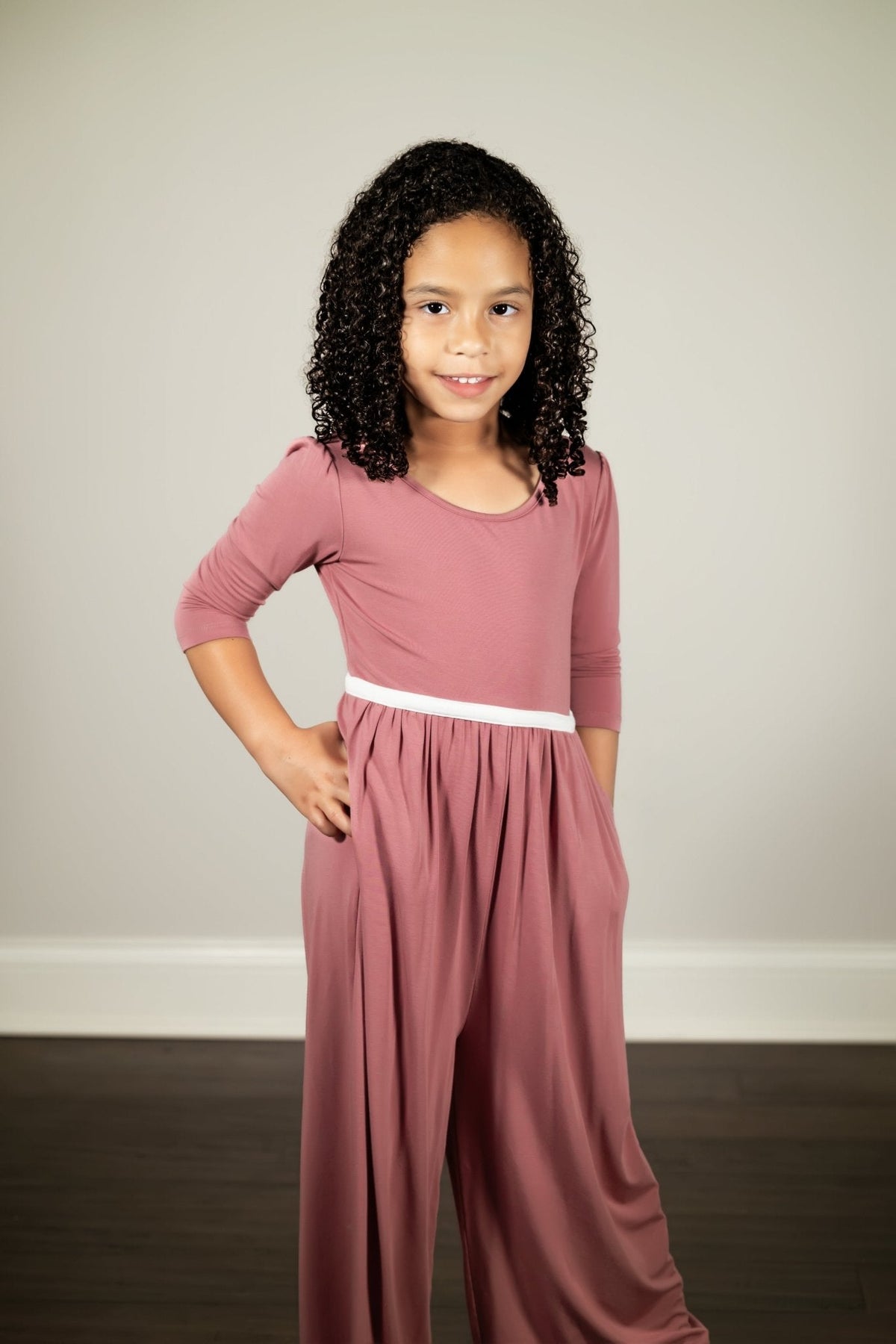 Wide Leg Romper in Romantic Rose